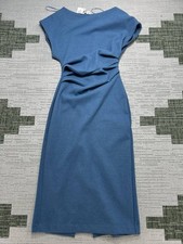 Zara Dress Womens Medium Blue Bodycon Midi New picture