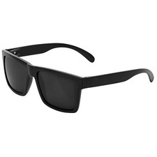 Men's Polarized Square Sunglasses Matte Black Frame Dark Smoke Lens Z80 NEW picture