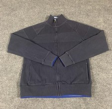 Ben Sherman Sweater Mens Large Blue Full Zip Pockets Embroidered Mock Cotton picture