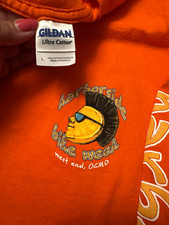 Harborside Bike Week 2010 Ocean City MD Orange Long Sleeve T-Shirt Large Gildan picture