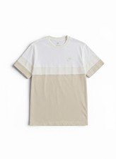 Nike Sportswear Color Block Shirt, Small, Crew, Beige, Relaxed, Embroidered, NWT picture