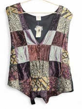 Vintage 90’s Whimsigoth Patch Work Vest Women’s Size Xl NWT  picture