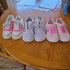 Skechers Girls Barbie Pink/White Lace-Up Low Top Sneakers US Size 6 picture