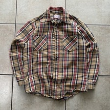 Vintage 70s Big Mac JC Penney Flannel Shirt Plaid Made in USA Men's Size M picture