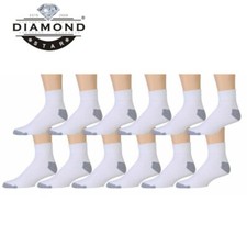 12 Pairs Men Ankle Quarter Sports Socks Athletic Cotton Low Cut Socks Size 10-13 picture
