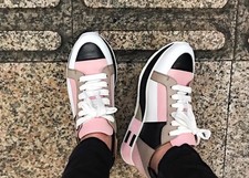 Auth Hermès Women's  Sneakers EU37.5 Pink White Black OriginalUSD1095+tax  picture