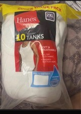 Hanes Tagless Tanks Size 2XL White picture