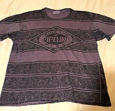 Vtg 90s surf Pipeline Ride the Pipeline AOP Graphic Purple M Cotton T shirt picture