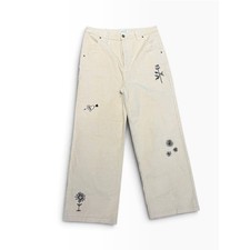 Melodie by Melodie Perrault Ivory Corduroy Wide Leg Jeans Womens Size 8 picture