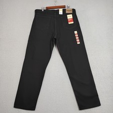 NWT Wrangler Rugged Wear Black Jeans Mens 38x32 Relaxed Fit Bootcut 100% Cotton picture