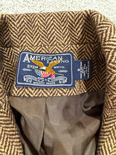 American Living Brown/Beige Herringbone Tweed Wool Blazer 3-Button M picture