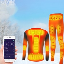 Men's 40 Zones Heating Winter Heated Underwear Suit Electric USB Powered Thermal picture