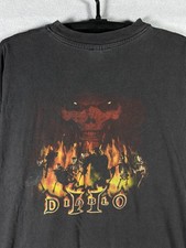 Vintage Y2K Diablo II Promo Blizzard Entertainment Video Game Tee Black Fade 2XL picture