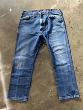 Vintage 1970s Wrangler 13MWZ Cowboy Cut Jeans Made in USA Talon Zipper Blue Deni picture