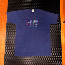 Fruit of the Loom Heavy Cotton Men's XL Blue Cotton Bahamas Port Lucaya Tee picture