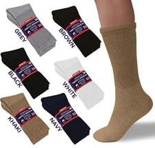 5~20 Dozens Wholesale Men Women Diabetic Crew Socks Khaki Size 9-11 10-13 13-15 picture