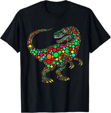 Happy Dot Day Colorful Polka Dot Dinosaur Toddler Boys Kids T-Shirt picture