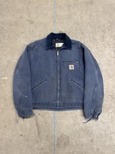 Vintage 1990s Carhartt Detroit 4Q0492 Navy Blue Quilted Lined Jacket Size XL picture