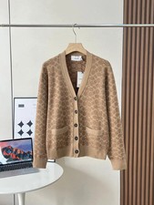 NWT COACH Women’s Yellow brown sweater cardigan Organic Cotton picture