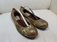 Lanvin Womens Ballet Flats Satin Gold Detail Size EU 40.5 picture