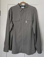 COLUMBIA SPORTSWEAR MEN'S LONG SLEEVE GRAY BUTTON DOWN SHIRT WITH LINING SIZE L picture