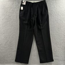 Slates Mens Pants Black 38x34 Stain Defender Original Fit Polyester Wool Blend picture