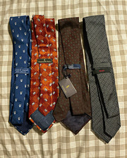 Vineyard Vines, Zegna Polo Ralph Lauren Men's Classic Geometric Logo Ties Lot 4 picture