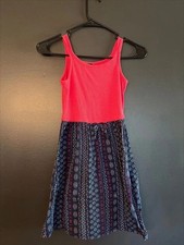 Pink Violet Summer Dress Size 10/12 Pink Blue picture