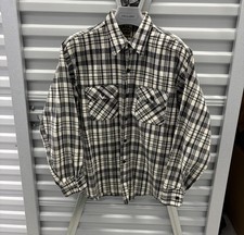 Vintage 50s 60s 70s? Washington Dee Cee Black Plaid Heavy Flannel Shirt EUC picture
