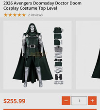 Avengers Doctor Doom Cosplay Costume Complete Outfit Green/Silver/Black picture