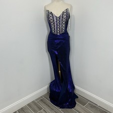 Jovani Corset Bodice D5081 Size 8 Strapless Prom Dress Renaissance inspired Blue picture