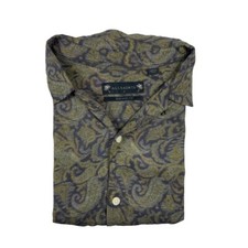 Allsaints Transmission S/S Button Front Green Purple Abstract Size Medium picture