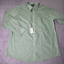 Stafford Mens 18 36-37 Dress Shirt Green Loden Frost Easy Care Broadcloth NWT picture