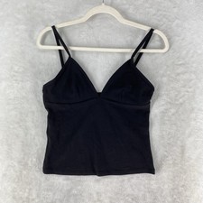 Aritzia Tank Top Womens Medium Black Vibrant Jersey Cami Adjustable Aritzia NEW picture