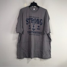 Love in Faith This Hope is a Strong Anchor Tee, Women's Size 3X - Grey/Navy picture