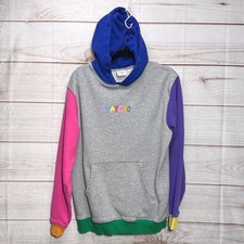 Stay Cool NYC Colorblock Hoodie Grey Blue Pink Purple Streetwear Pullover Small picture