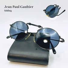 Vintage Jean Paul Gaultier 56-9101 Folding Sunglasses Black Japan w/Case 90s picture