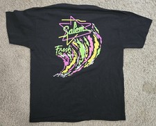 Vtg 80s Salem Cigarettes Neon Star Wave Graphic Pocket T Shirt Single Stitch XL picture