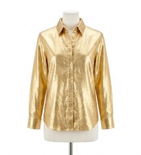 Lanhtropy San Marino Metallic Linen Shirt Gold picture