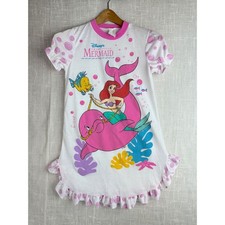 RARE Vintage 90s Disney The Little Mermaid Ariel Dolphin Nightgown Sz 12 picture