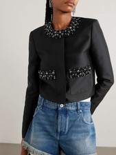 Self Portrait TAFFETA EMBELLISHED TRIM JACKET $675 Size US 8 picture