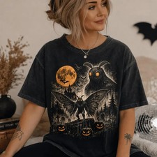 Mothman Halloween Sweatshirt, Vintage Gothic Cryptid Crewneck, Spooky Moth Creat picture