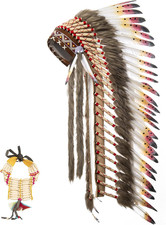 Large Native Indian Headdress with Choker for Men and Women picture