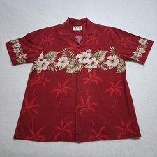 Vintage KY's Men's Hawaiian Shirt Size Large Button-Up Floral Made in Hawaii USA picture