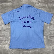 vintage Angeltown polyester bowling shirt Mens L chainstitch Dukes & Dolls SARC picture