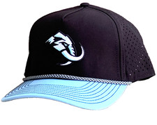 Black & Sky Blue Utah Mammoth Pro-Style Performance Cap w/Rope. Embroidered picture