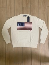 Polo Ralph Lauren American Flag Knit Sweater, Size Medium picture