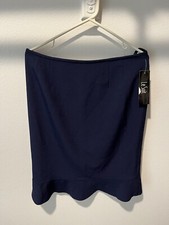 New (NWT) Le Suit Skirt Navy Blue Womens Size 8 - Lined with Back Zipper picture