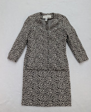 Doncaster Women's Suit Dress (10) Jacket (8) Brown Zebra Animal Print Stretch picture