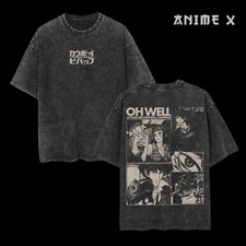 Vintage Cowboy Bebop Double‑Sided Washed Unisex Heavy Cotton Graphic T‑Shirt picture